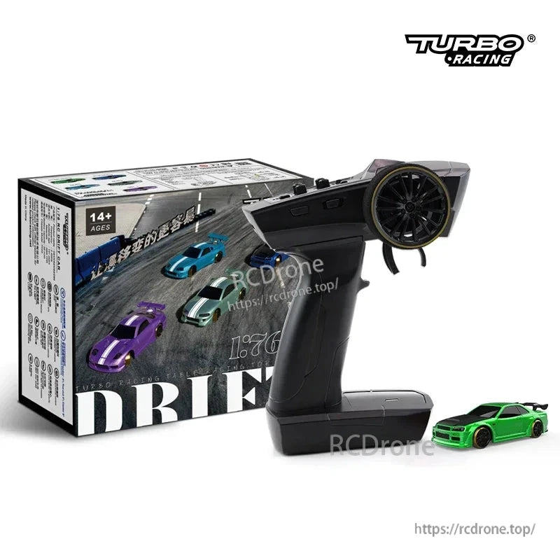 Turbo Racing 1:76 Mini Rc Car, Turbo Racing Mini RC Car with gyro, proportional control, and type-c charging for kids and adults.