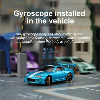 Turbo Racing 1:76 Mini Rc Car, A gyroscope in the vehicle enables self-stabilization by automatically correcting its attitude and direction when失控 occurs.