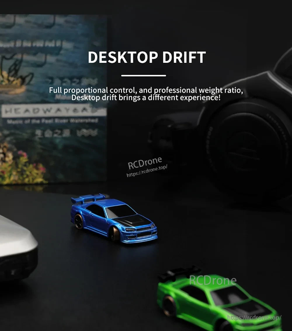 Turbo Racing 1:76 Mini Rc Car, Desktop drift, full proportional control, professional weight ratio, enhanced experience.