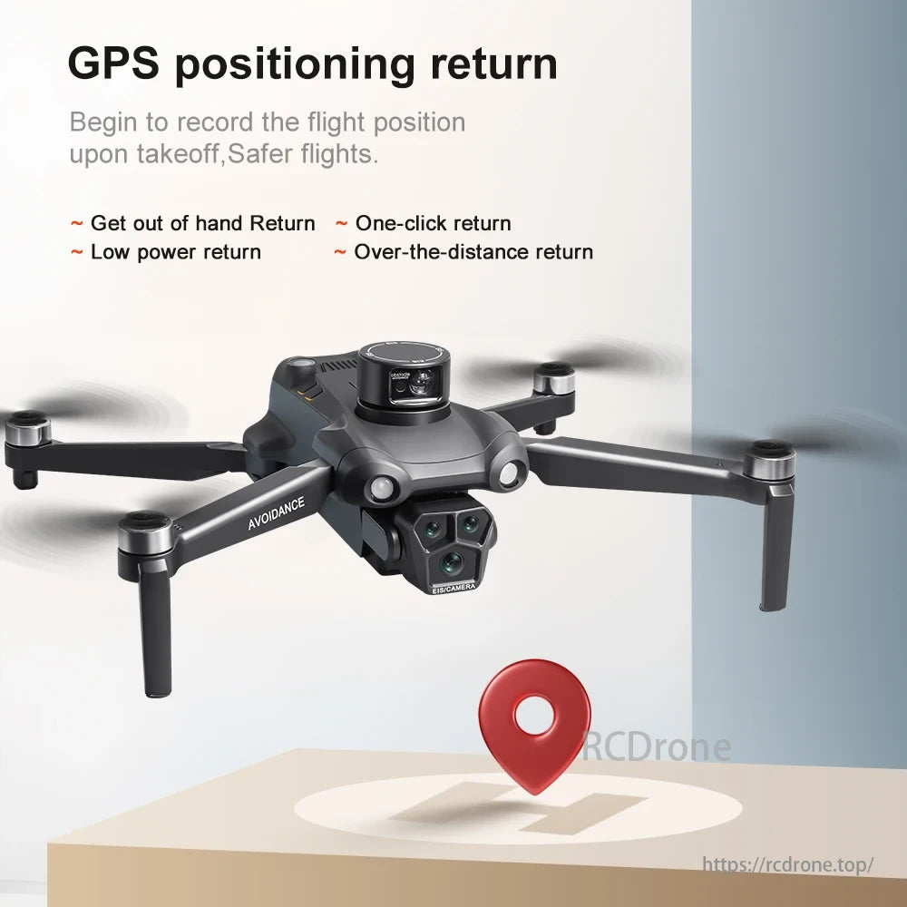 U33 MAX Drone, GPS positioning return records flight positions from takeoff, offering safer flights with features like out-of-hand, low power, one-click, and over-distance returns.