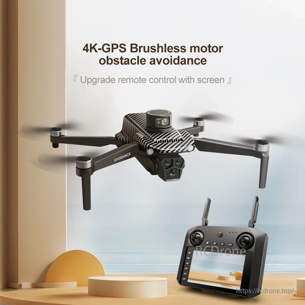 U99 MAX PRO Drone, 4K-GPS drone with obstacle avoidance, brushless motor, and upgraded remote control featuring a screen for better operation and visibility.