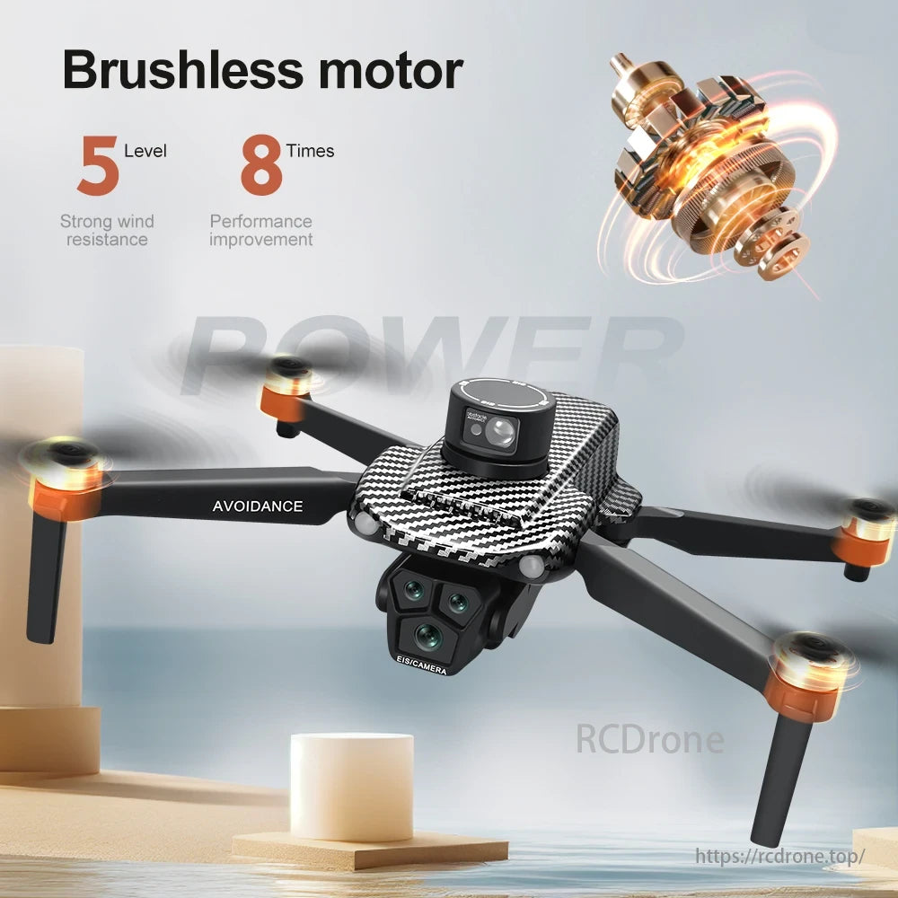 U99 MAX PRO Drone, Brushless motor enhances drone's wind resistance and performance, with avoidance and EIS camera features.