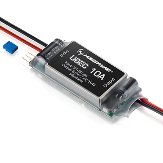 Hobbywing UBEC 10A HV, 3-14S LiPo Input, 6.0/7.4/8.4V Adjustable Output (25A Peak)