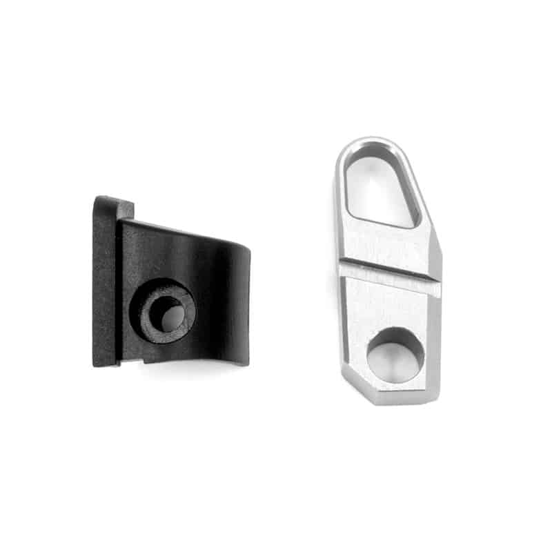 Futaba 4PV neck strap hook set with metal loop and black plastic transmitter mount