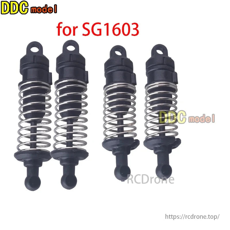 DDC's SG1603 RC car upgrade parts include motor, servo, metal differential gear, wheel, and ESC for UD1601/02/03/07/05/06 series.