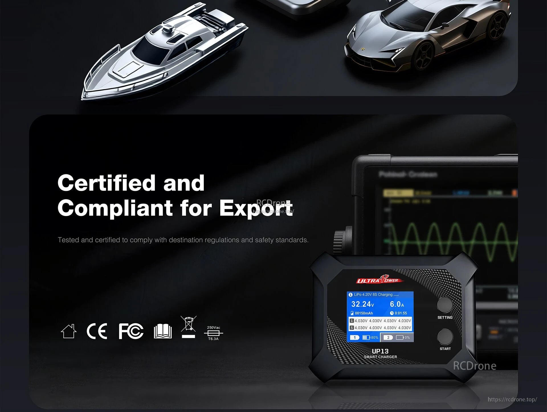 UP13 Smart Charger, Certified export products meet destination regulations and safety standards.
