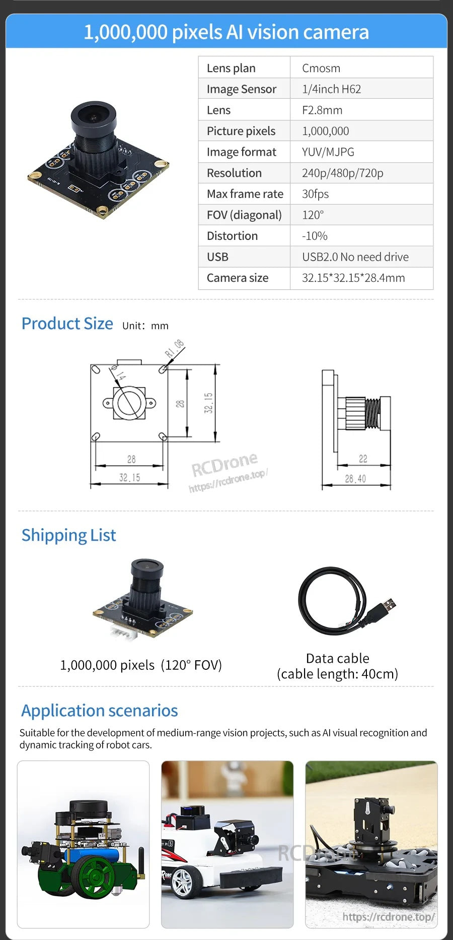 USB Camera Module for Raspberry Pi/Jetson/RDK series