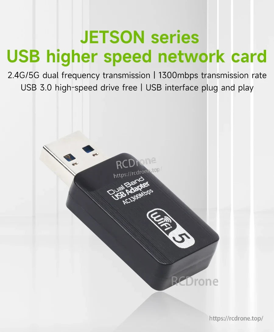USB 3.0 WiFi 5 network adapter (AC1300) dual-band USB dongle for Jetson series boards