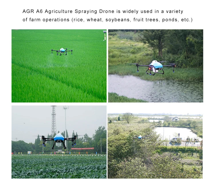 AGR A6 6L Agriculture Drone, AGR A6 Agriculture Spraying Drone is widely used in variety of farm operations .