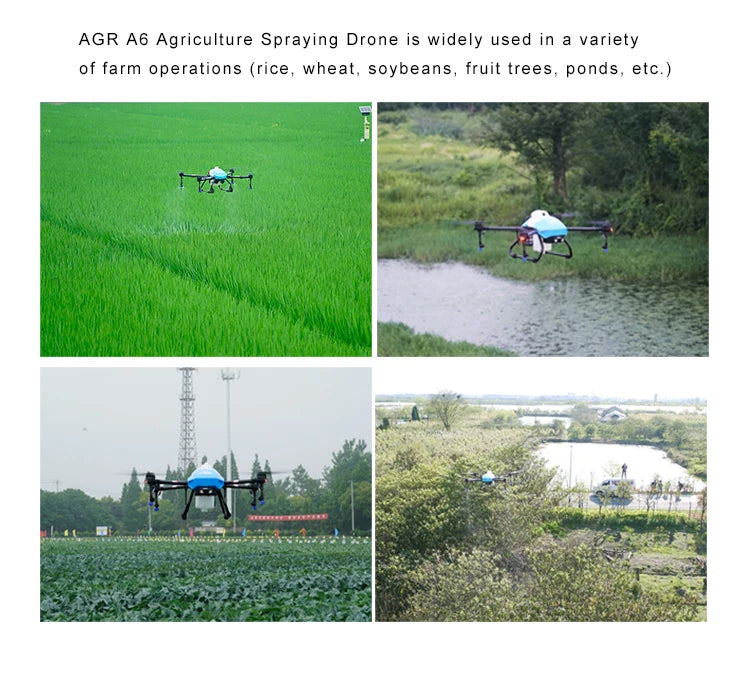 AGR A6 6L Agriculture Drone - AGR China Professional Compact Size 6L automatic flight Agriculture Spraying UAV Drone 13 AGR A6 6L Agriculture Drone, AGR A6 Agriculture Spraying Drone is widely used in variety of farm operations .