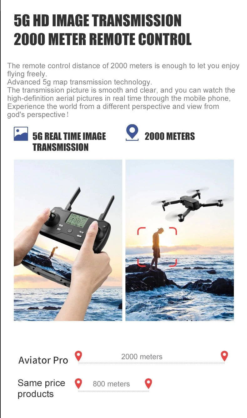 8811 Pro Drone, 5G HD IMAGE TRANSMISSION 2000 METER RE