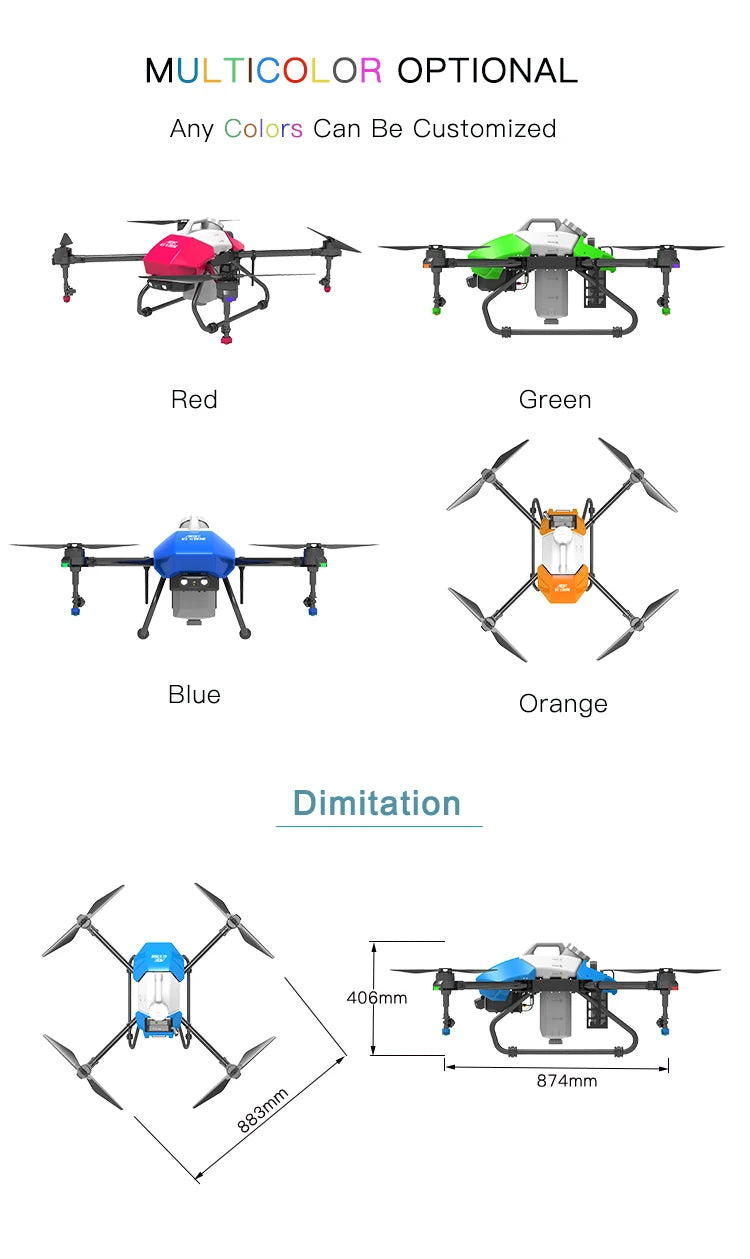 AGR A6 6L Agriculture Drone, MULTICOLOR OPTIONAL Any Colors Can Be Customized Red Green Men Blue