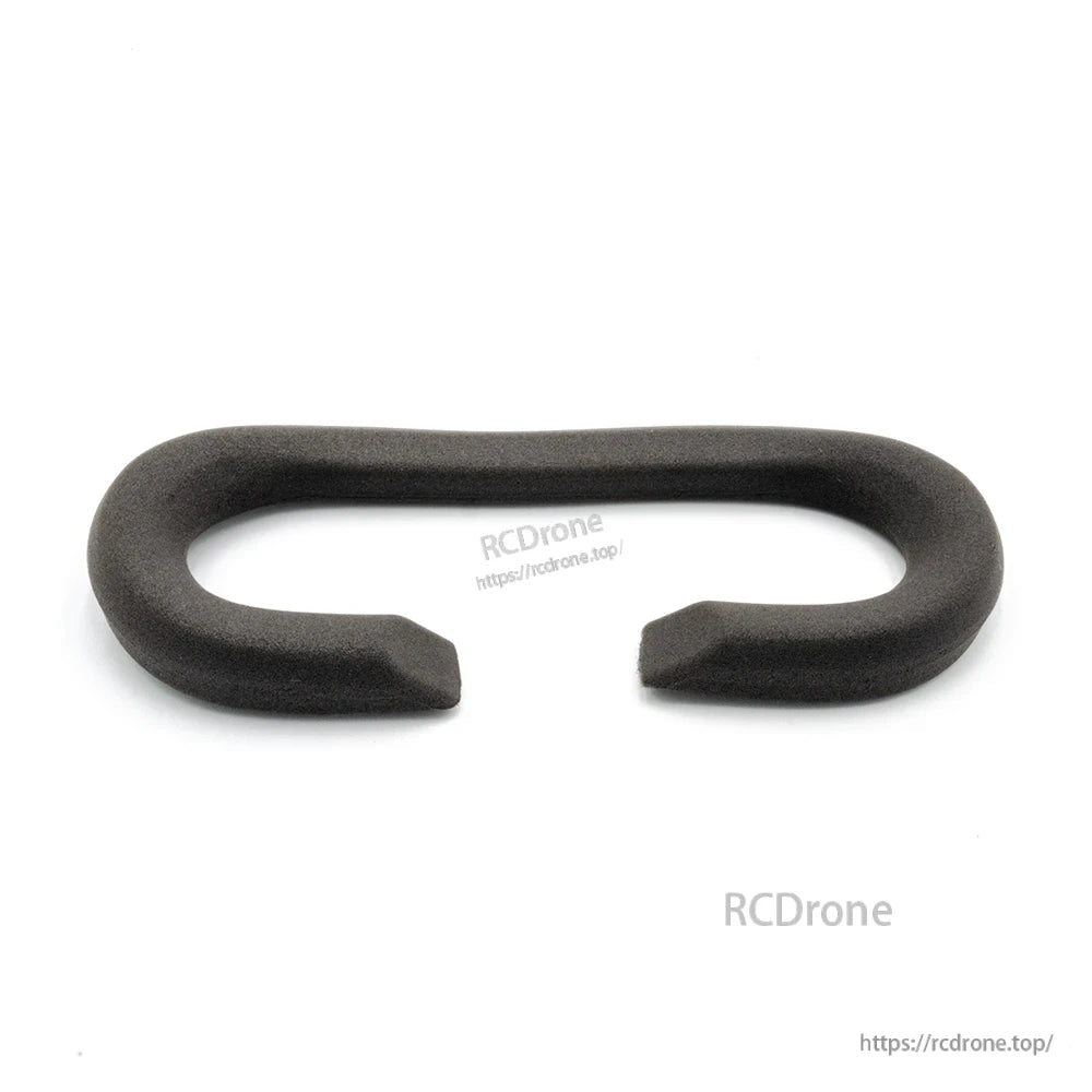 Grey foam padding ring for DJI goggle, top view with centered opening and U-shaped cutout