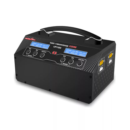 Ultra Power UP1100 Dual-Channel 1100W Charger, The Ultra Power UP1100 is a rugged, dual-channel 1100W charger with dual LCDs, ideal for high-power RC battery charging.