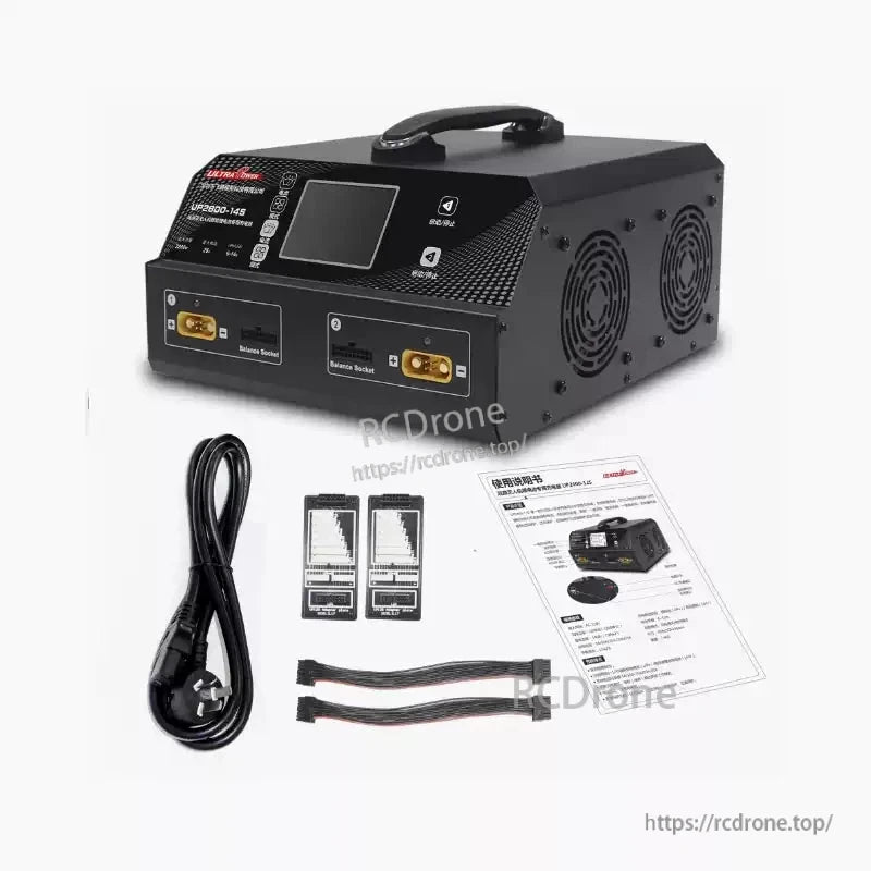 Ultra Power UP2800-14S Dual-Channel Charger 2×1400W 28A for 6–14S LiPo/LiHV, AC 220V, Balance/Storage, 1.5A/Cell