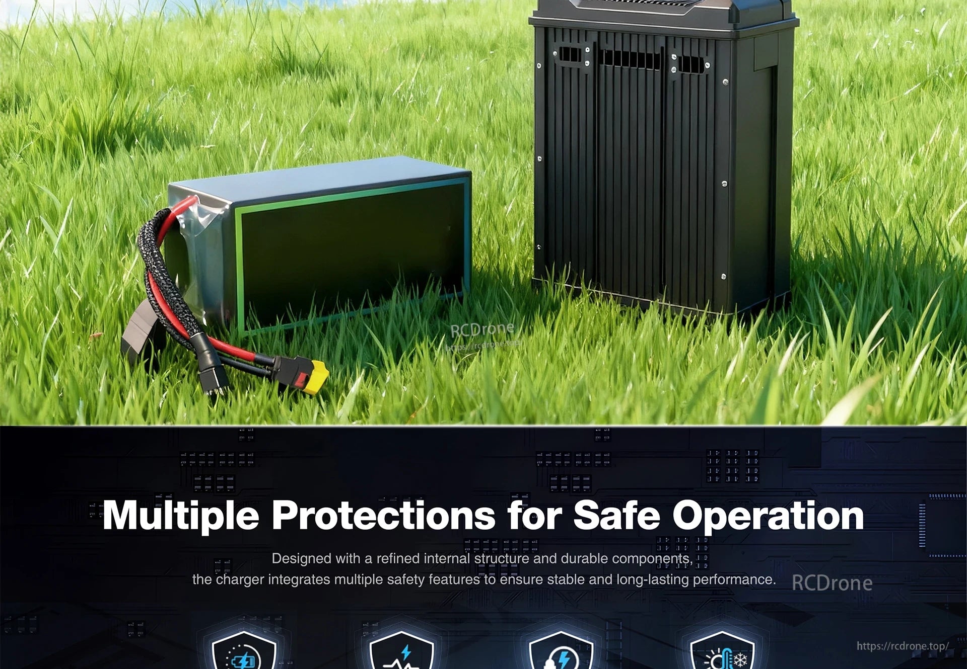 UP7500-18S Charger, Advanced protections, refined design, and durable parts ensure safe, stable, and long-lasting drone performance. (16 words)