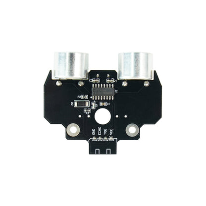 Yahboom Flat Horizontal Ultrasonic Sensor front view showing PCB components and labeled 4-pin connector