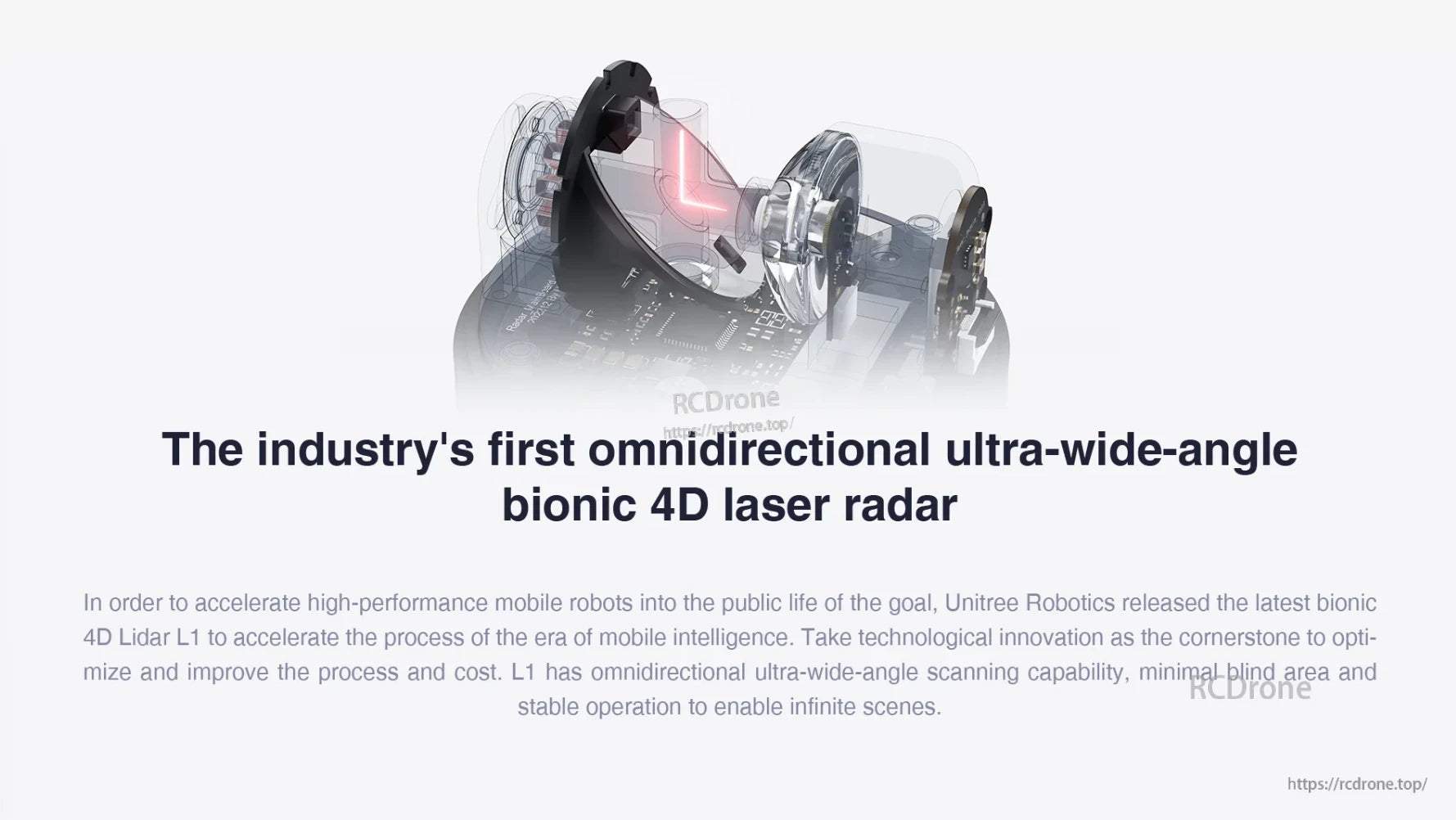 Unitree 4D LiDAR, Unitree’s 4D Lidar L1 offers omnidirectional scanning, minimal blind spots, and reliable performance, enhancing robot intelligence and accelerating automation in daily life. (24 words)