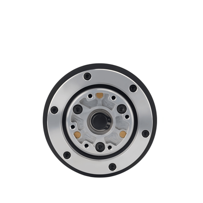 Unitree A1 integrated RS-485 motor module front face with mounting holes and central shaft opening