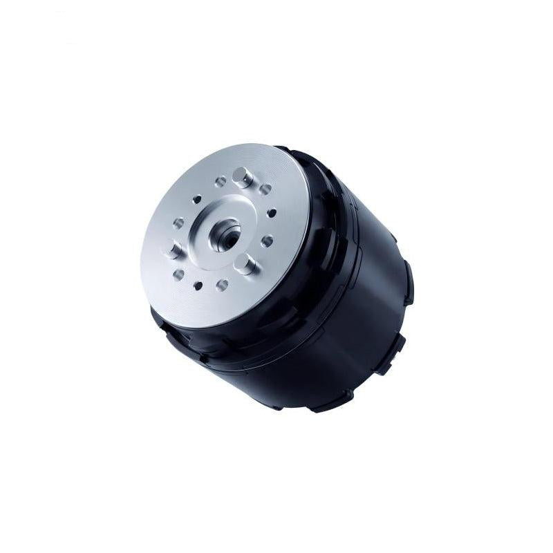 Unitree IM6014 robot joint motor N6014B-12.6 RS485, angled view with mounting faceplate