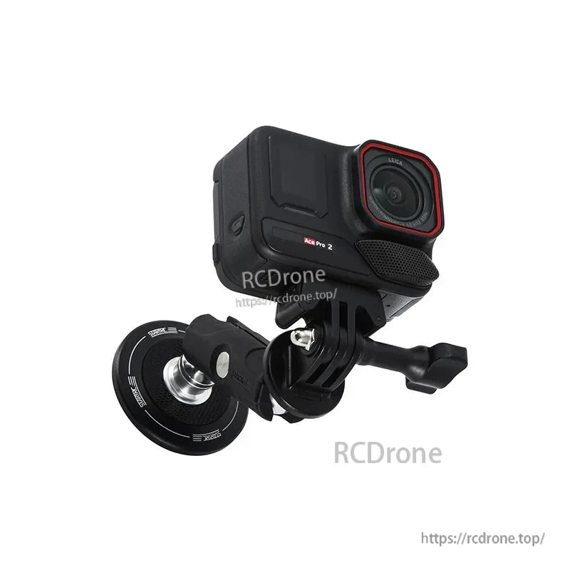 Universal Magnetic Metal Chassis Bracket, Universal magnetic metal bracket fits Insta360 X4, Go3S, Ace Pro 2, DJI Action 5/4/3, GoPro, and STARTRC dual-ball mounts for secure, quick attachment.