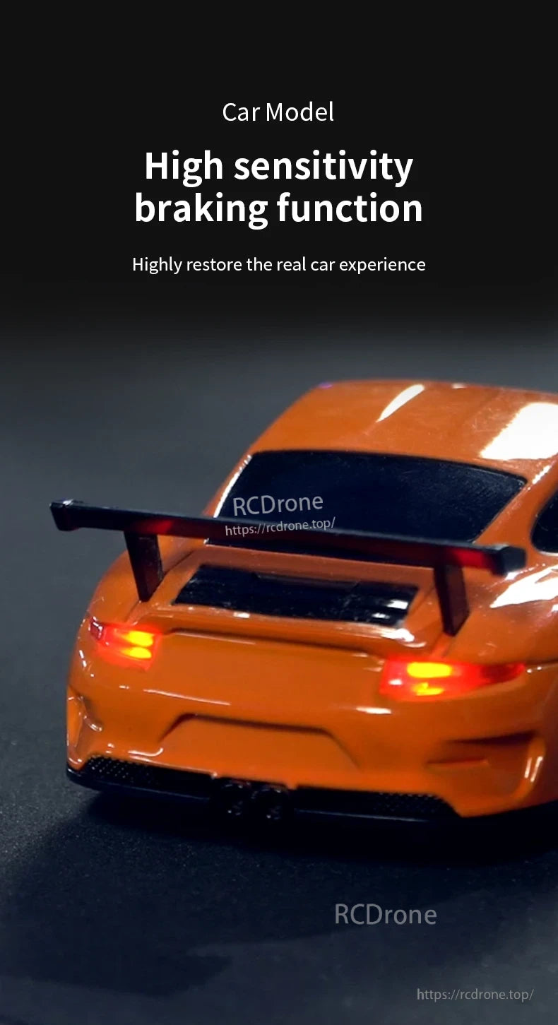 Upgraded Gyro 1/43 RC Drifting Car, High sensitivity braking function, realistic car experience model