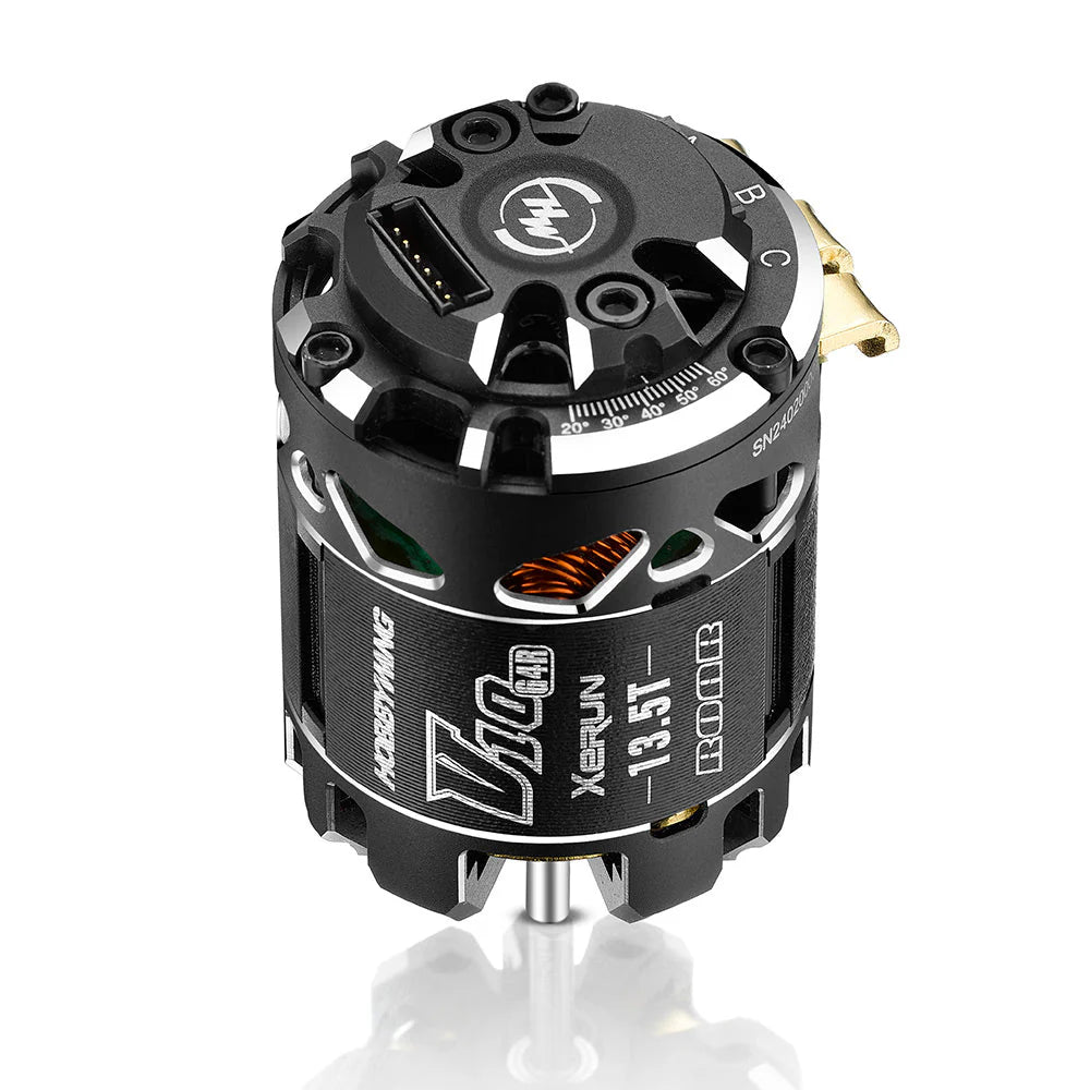 Hobbywing XeRun V10 G4R 13.5T ROAR sensored brushless RC motor with adjustable timing ring and sensor port
