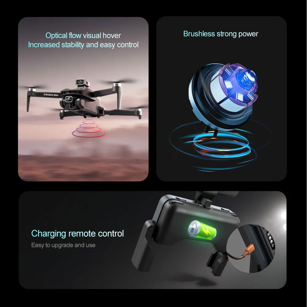 V168 Pro Max GPS Drone, The product features optical flow visual hover, strong power, increased stability, easy control, upgraded remote control, and ease of use and upgrade.