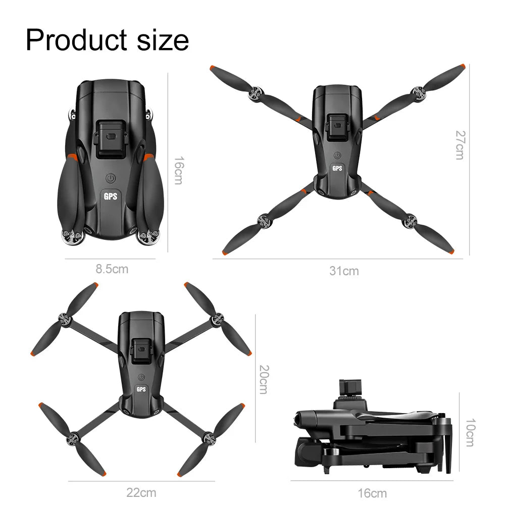 The V198 MAX PRO Drone features GPS, 1080i video resolution, and can withstand winds up to 10km/h with a weight capacity of under 1kg.