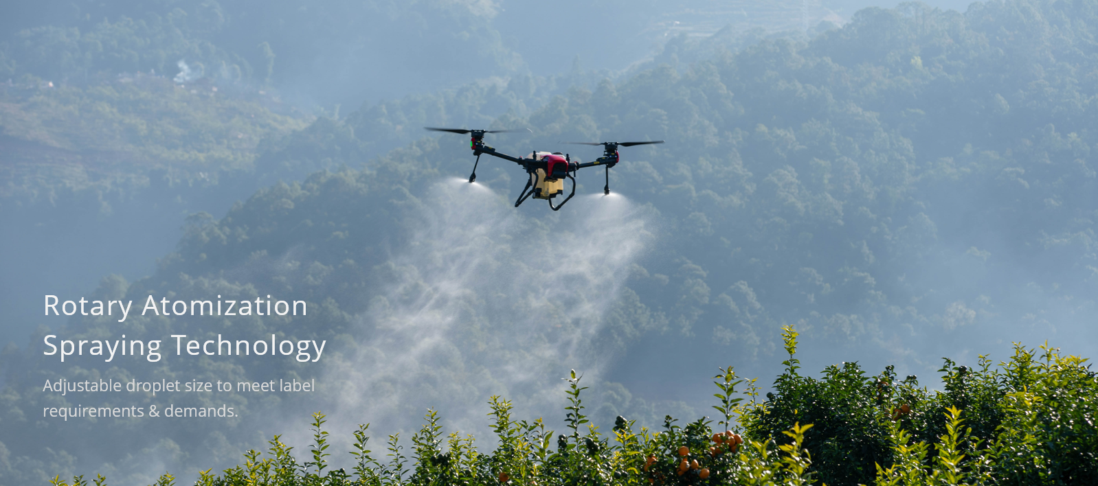 XAG V40 15L Agricultural Drone, Rotary Atomization Spraying Technology Droplet size to meet label requirements & demands: