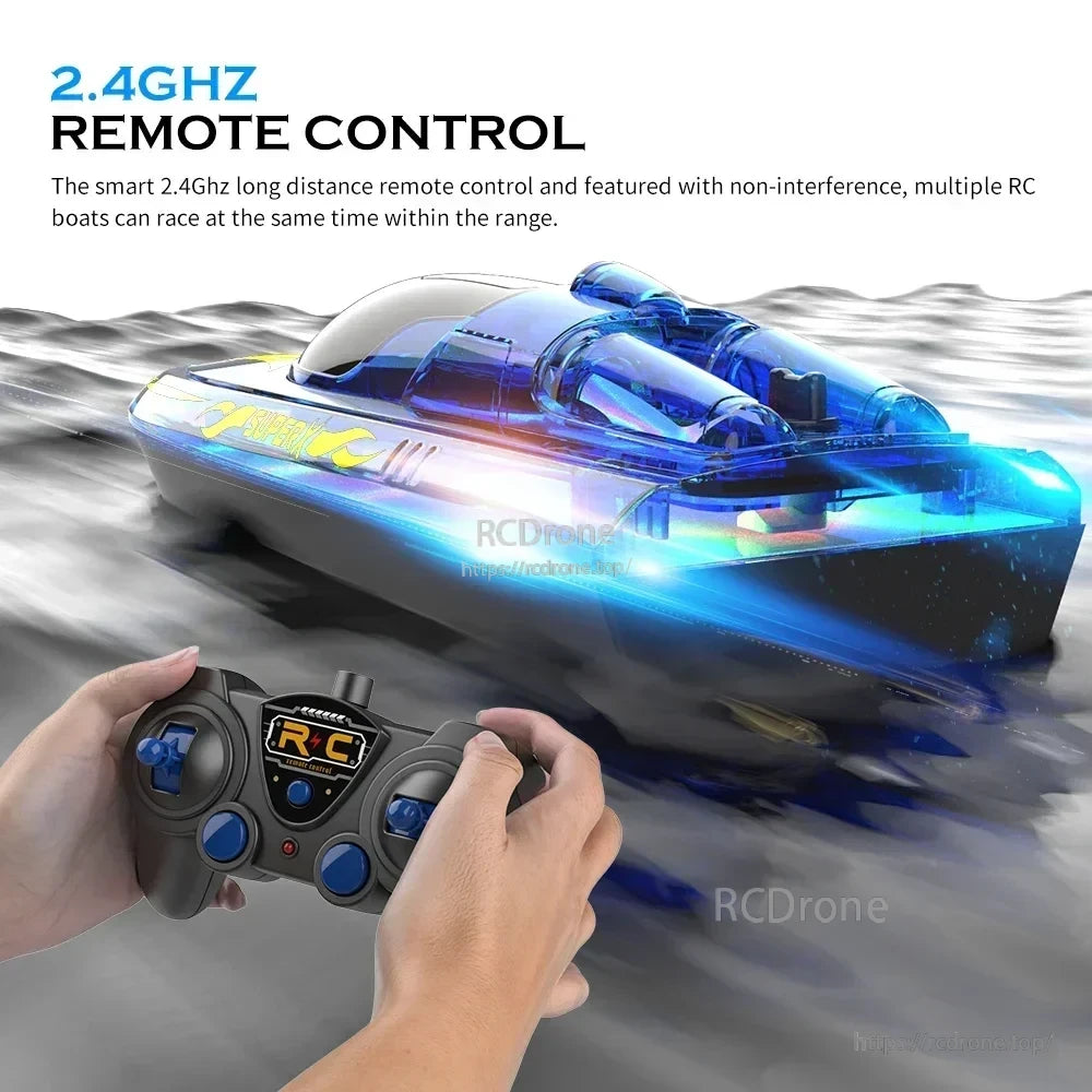 V555 2.4GHz RC Boat, 2.4GHz RC Boat with remote control, non-interference, multiple boats race simultaneously