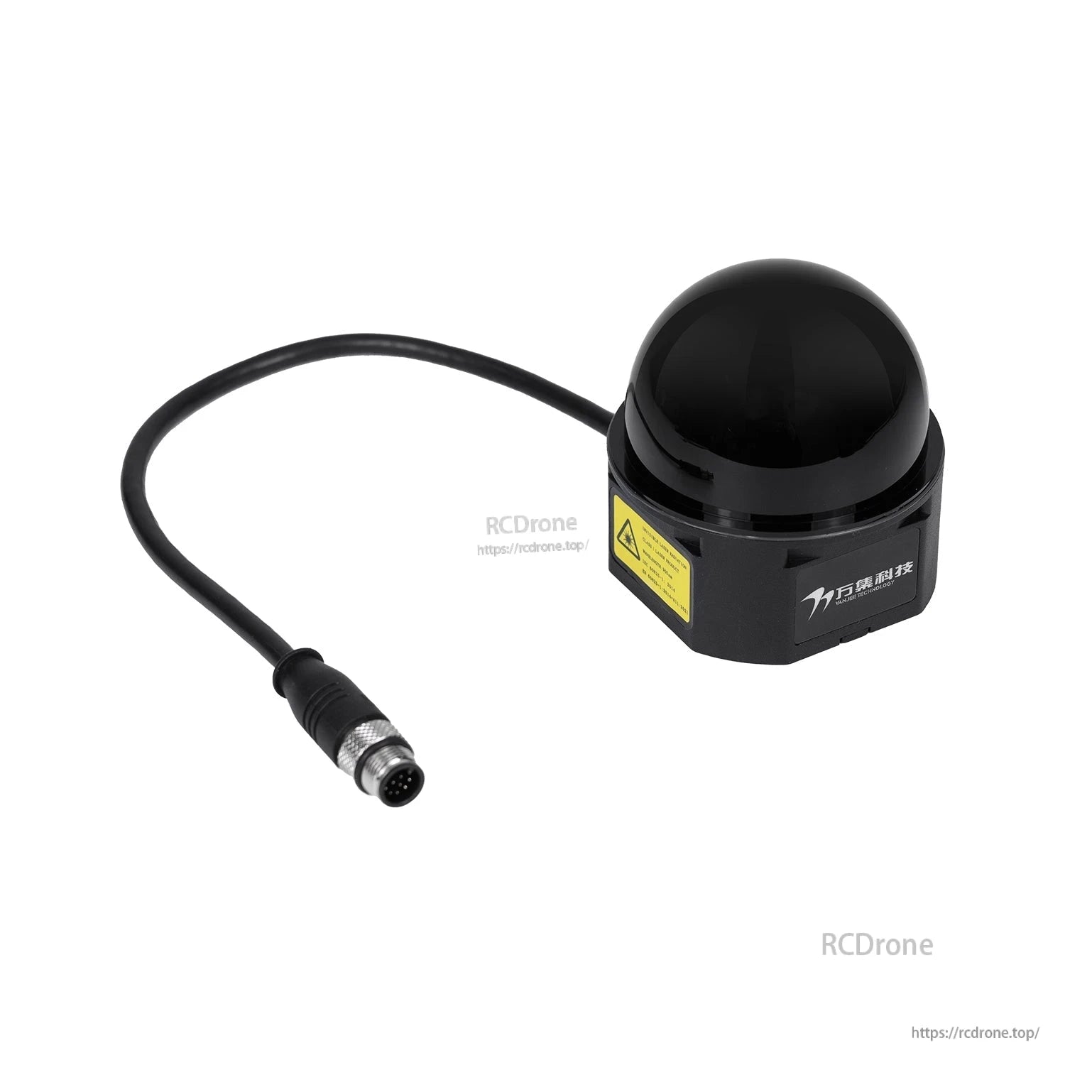 WLR-722 LiDAR with attached cable and circular connector plug close-up