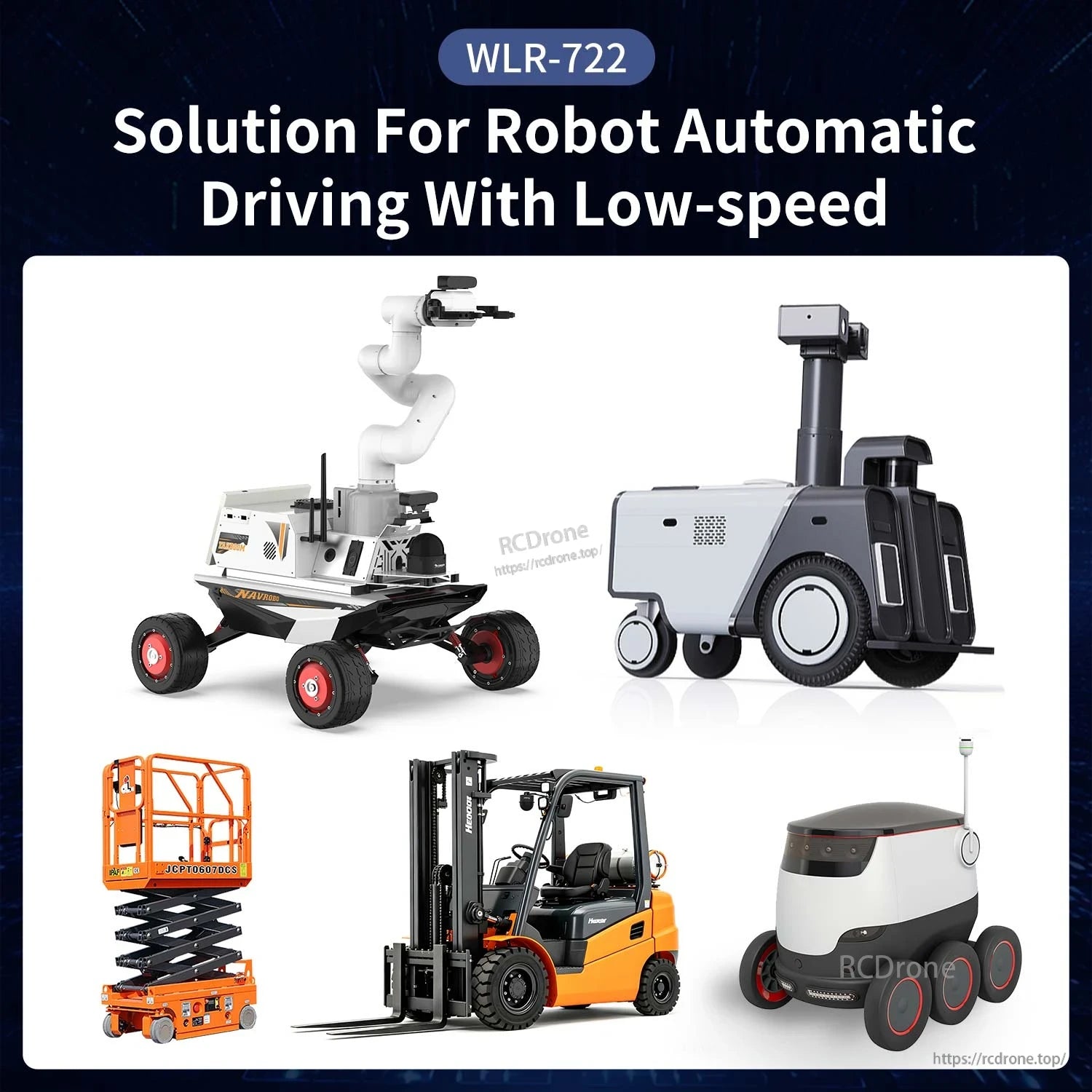WLR-722 LiDAR application examples for low-speed robot and automatic driving platforms