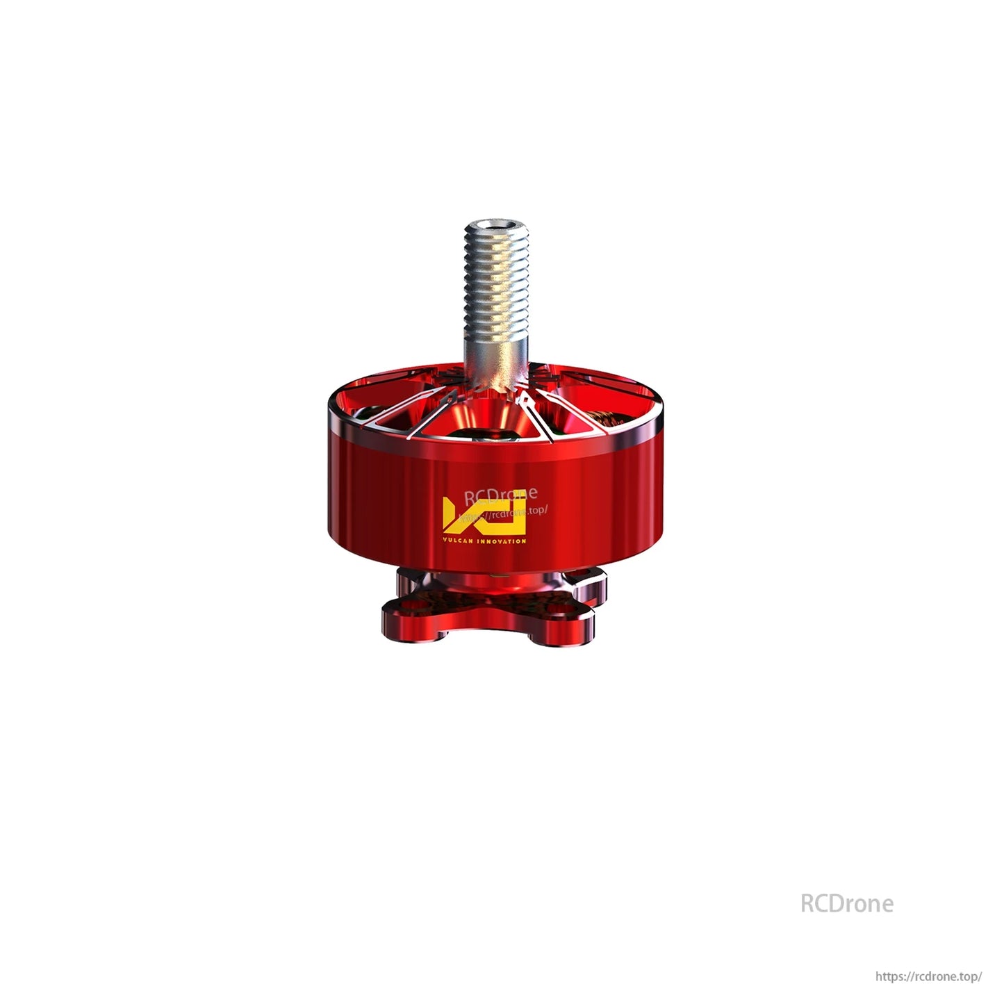 Red VCI 2207LT 2160KV FPV drone brushless motor front view with vented top and M5 shaft