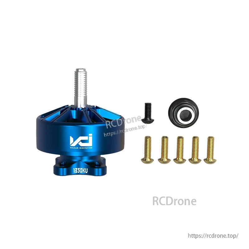 VCI ARES 2808 motor with included hardware set: screws, bolt, and bearing/washer parts