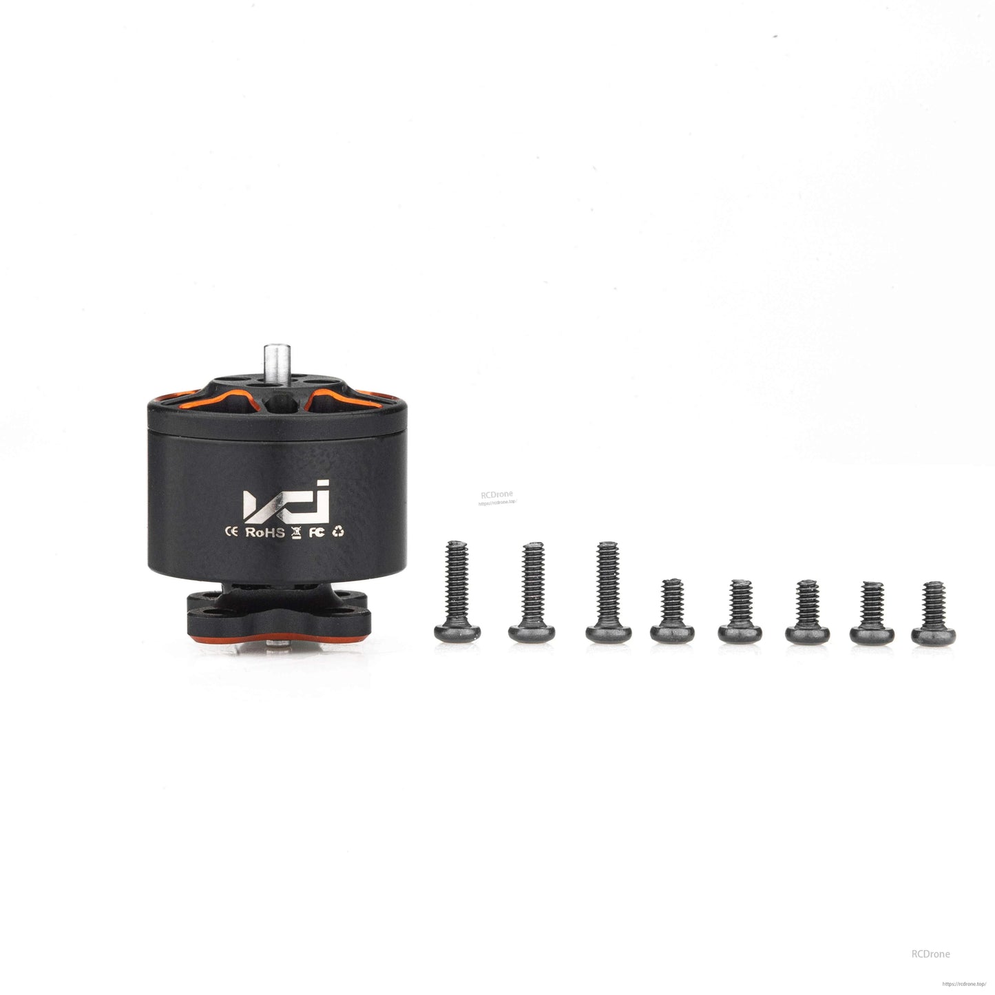 VCI SPARK 1106 brushless motor with included mounting screws, shown as package contents