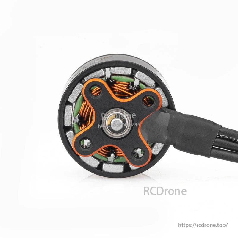 Bottom view of VCI SPARK 1408 Brushless Motor showing mounting base, screws holes, and wire exit