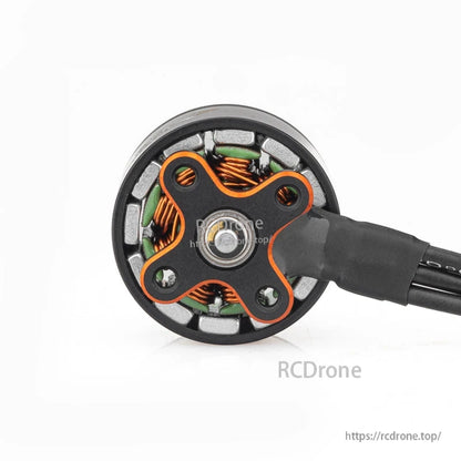 Bottom view of VCI SPARK 1408 Brushless Motor showing mounting base, screws holes, and wire exit
