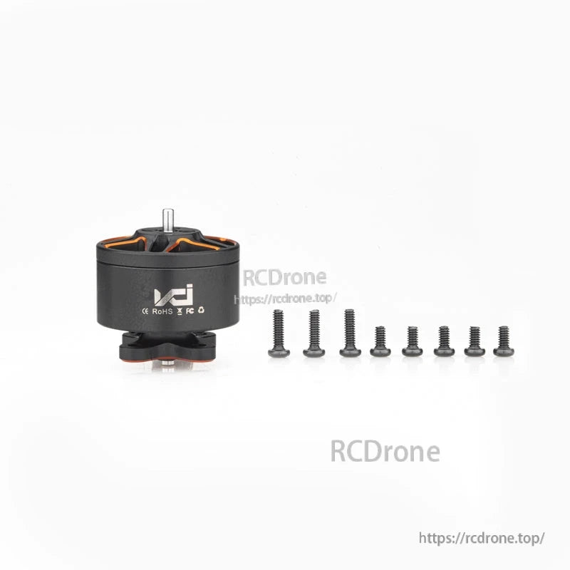 Package contents: VCI SPARK 1507.2 motor with included mounting screw set laid out on white background