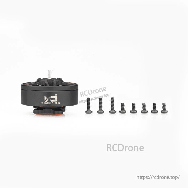 VCI SPARK 2005 motor with included mounting screws, plus CE and RoHS markings on housing