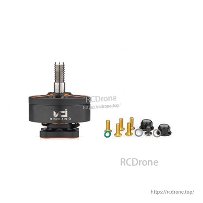 VCI SPARK 2206 1800KV/2500KV brushless motor with included screws, washers, and prop adapter hardware kit