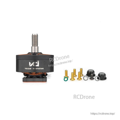 Motor with included hardware set: screws, washer, retaining rings, and prop nut accessories