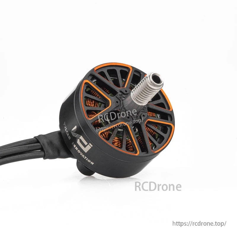 VCI SPARK 2207.5 FPV motor angled view showing threaded shaft and vented bell with copper windings