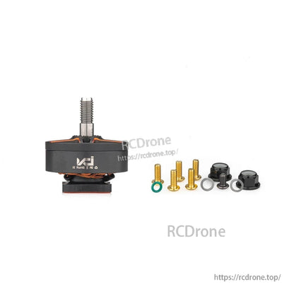 Package contents: brushless motor with mounting screws, washers, and hardware set on white background