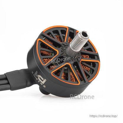 VCI SPARK 2406 1550KV/1850KV brushless motor angled view with threaded shaft and vented bell