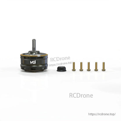 VCI SPARK 2808 brushless motor package contents with mounting screws and shaft nut