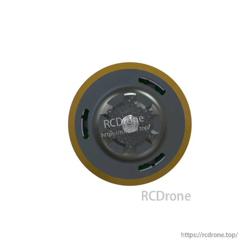 Top-down view of motor bell showing vent openings and RCDRone logo on center cap