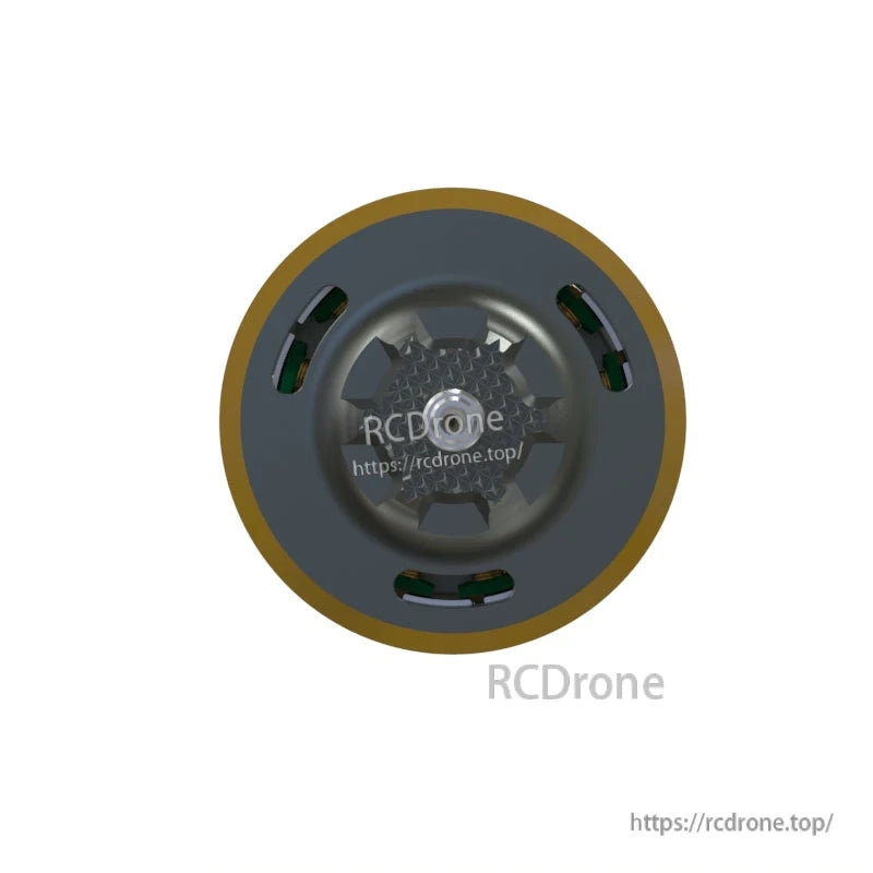 Top view of VCI SPARK 3012 motor showing shaft end and circular vent slots around the cap