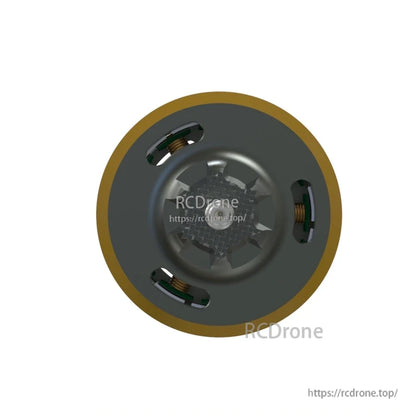 VCI SPARK 3210 brushless motor top view showing bell vents and internal windings