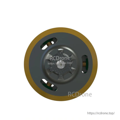 VCI SPARK 3508 motor top face close-up showing circular end plate and three ventilation cutouts